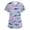 Z003_Blue, variant on LHVUOA Scrubs for Women Casual Floral Printed Short Sleeved Diagonal Collar Shirts Plus Size Scrub Tops with Pockets