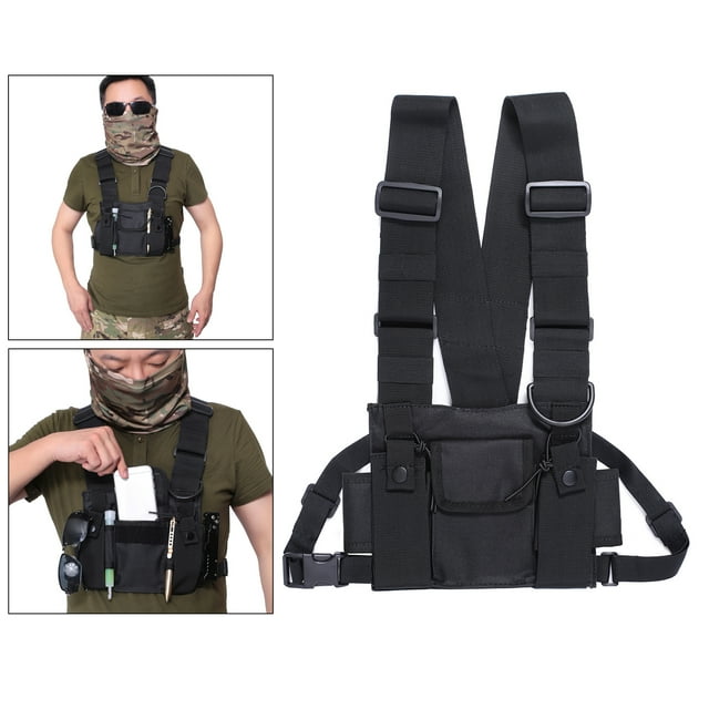 Chest Rig Arnés Bolsa Bolsa de hombro para hombres Mujeres Viajes Negro shamjiam bolsa de pecho para deportes al aire libre