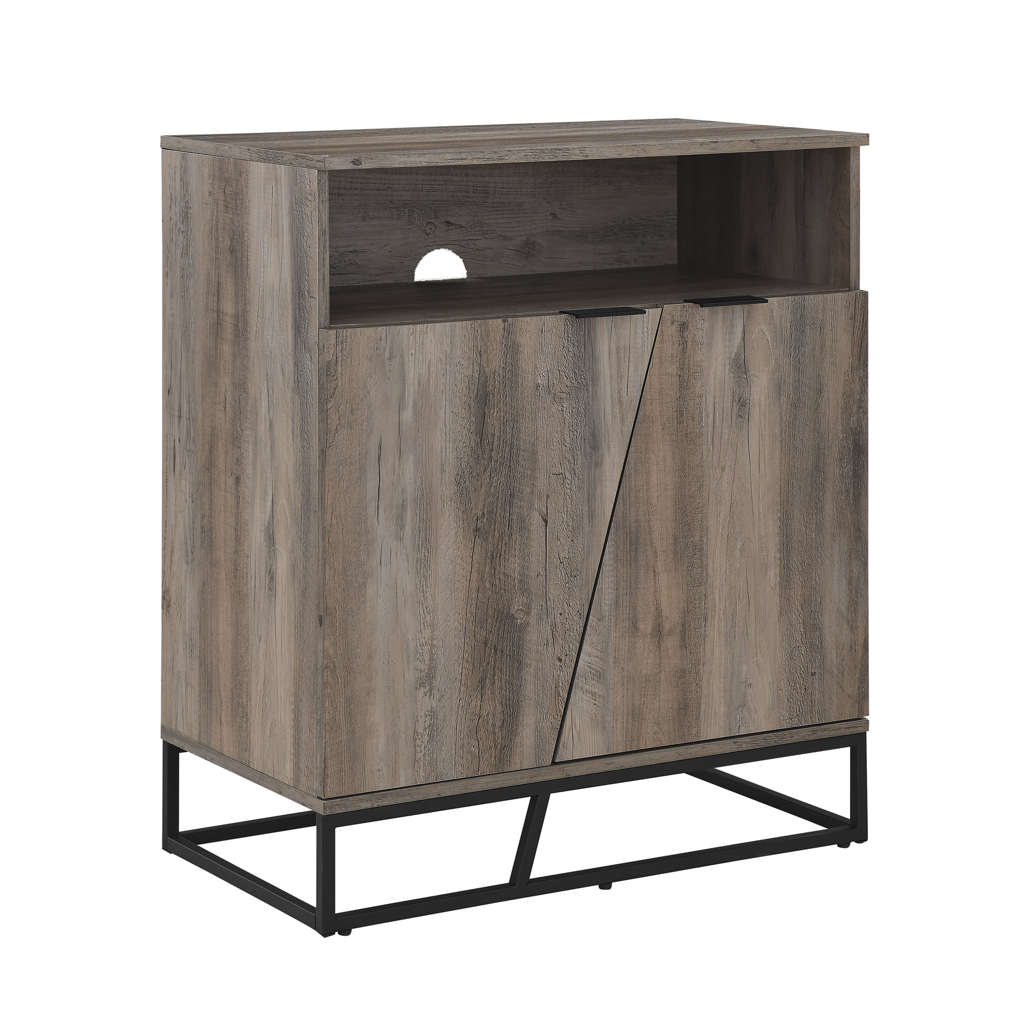 Manor Park Modern Angled Door Accent Cabinet, Grey Wash