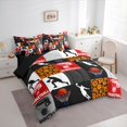 thumbnail image 3 of Homewish Basketball Gamer 7-Piece Bedding Comforter Set,Ball Sport King Bedding Sets,Geometric Checkered Striped Bed Sheets For Boys Kids,Luxury Bedroom Decor Reversible, 3 of 8