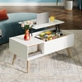 thumbnail image 2 of Lift-Top Coffee Table with Storage - Modern White Design for Living Room, 2 of 8