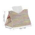 thumbnail image 2 of Funda de caja de pañ tissues de patrón tejido duradera de 1 pieza para mesa de sala de estar color rosa PU, 2 of 3