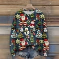 thumbnail image 3 of Women'S Christmas Sweater Cute Fun Christmas Sweater Fall And Winter Long Sleeve Knitted Sweater for Fall and Winter, Festive and Cozy, Ideal as Christmas Sweaters for Women ,Dark Green,L, 3 of 6