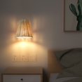 thumbnail image 4 of Aplique de pared de ratán retro tejido a mano, ideal para el hogar, loft, sala de estar, mesita de noche, lámpara de pared LED., 4 of 5