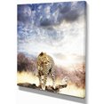 thumbnail image 2 of Leopard Walking under Cloudy Sky - African Canvas Art Print, 2 of 3