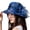 Blue, variant on CAIXIA Wide Brim Derby Hats for Women Flower Mesh Feathers Tea Party Hats Church Adjustable Wide Brim Fascinator Hat Bridal Wedding Tea Party Hat