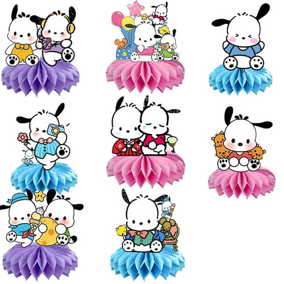 Pochacco Honeycomb Centerpieces Table Toppers Decorations for Birthday Party Decor Supplies