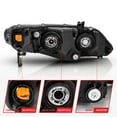 thumbnail image 3 of ANZO 2006-2011 Honda Civic Crystal Headlight Set with Black Housing and Amber Accent, 3 of 3