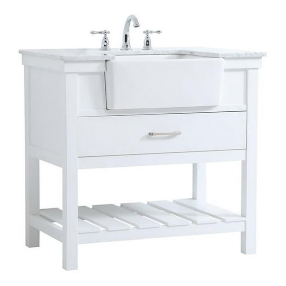 36 inch single bathroom vanity in white