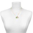 thumbnail image 2 of Delight Jewelry Silver-tone 10mm Lime Green Crystal Drop - Large Goldtone Crystal Initial - B - Charm Necklace, 17.5"+2", 2 of 4