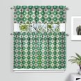 thumbnail image 2 of Rustic Kitchen Curtains Set of 3, 27.5x36 Inch Bamboo Leaf Pattern Polyester Valance and Tiers, Nature Theme Short Curtains for Bathroom or Kitchen Window Decor, 2 of 6