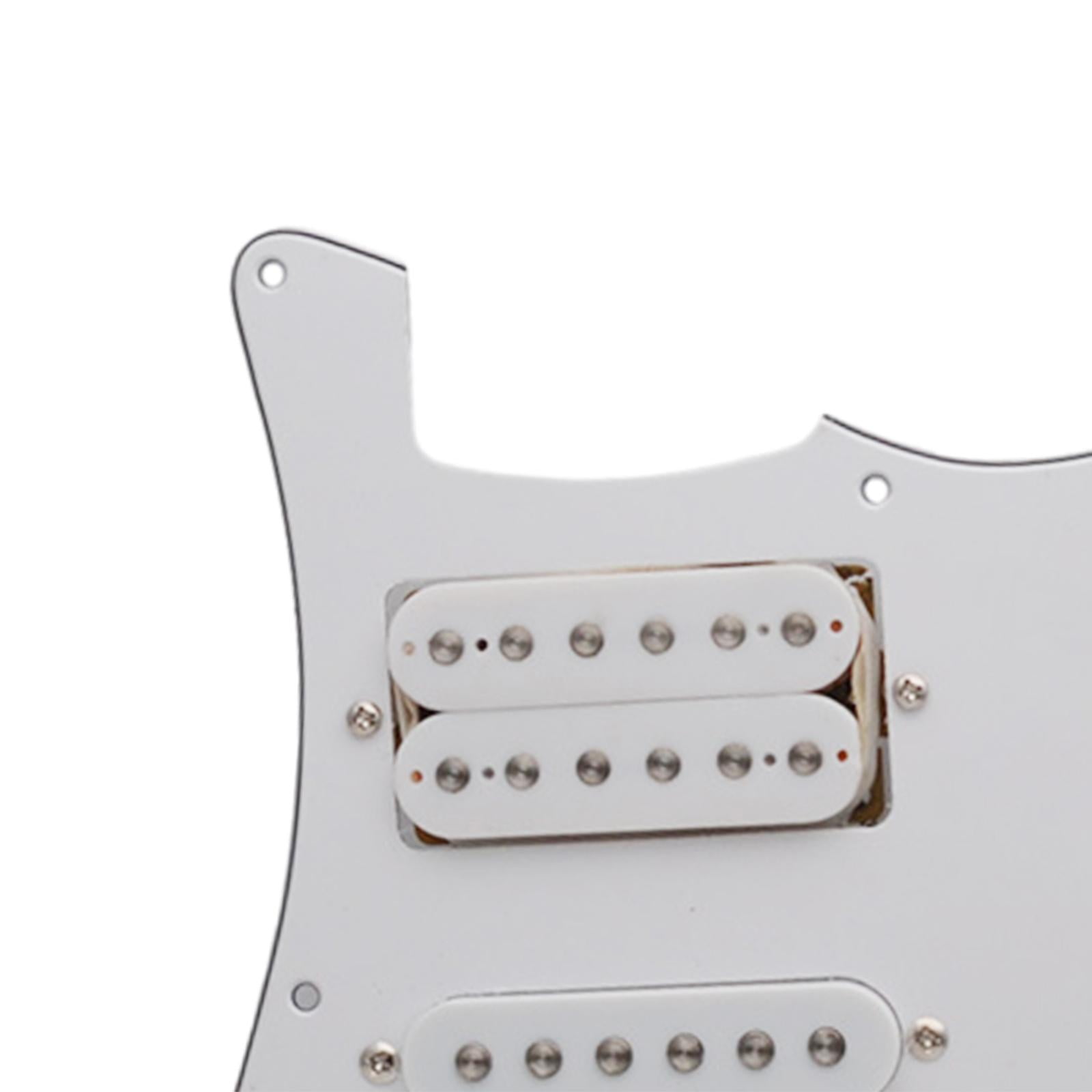 LeeQinersw Guitar Pickguard 11 Hole Modern Metal Professional Multifunction Prewired Loaded HSH white