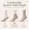 thumbnail image 4 of 6 Pairs Beige Women's Running Ankle Socks Athletic Sport Socks Cushioned, 4 of 9