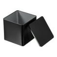 thumbnail image 1 of Caja de lata cuadrada Uxcell, contenedor de almacenamiento de metal portátil con tapa para té, caramelos, golosinas, regalos, favor negro, 1 of 7