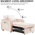 3 in 1 Sleeper Sofa Couch Bed, Velvet Convertible Single Sleeper Sofa