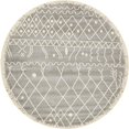 thumbnail image 1 of Unique Loom Fez Tribal Moroccan Area Rug 8' x 8' Round in Gray/Beige, 1 of 2