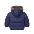 thumbnail image 4 of Toddler Boys Winter Jacket Girls Fleece Coat Bear Ear Hooded Warm Padded Blue 9-10Y, 4 of 8