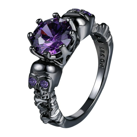 Dengmore Ring Couples Rings Copper Inlaid Zircon Women's Skeleton Bands Ring Size Lovers' Ring