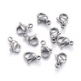 thumbnail image 2 of HLONK 200 Pcs Pinces à Homard en Acier Inoxydable 304 Résistantes à la Ternissure, Perroquet, Couleur Acier Inoxydable 9x6x3mm Trou 1mm, 2 of 2