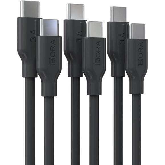 Cable USB C a USB C (3 Pack Tipo C a Tipo C) Turbo 3A Transferencia de Datos Type C 1Hora Moderno