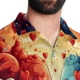 thumbnail image 5 of Love Men's Short Sleeve Casual Printed Button Down Beach Shirt - Summer Hawaiian Top, 5 of 6