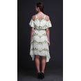 thumbnail image 2 of Bimba Tunique à Épaules Dénudées Imprimée Teinture sur Nœuds Verte pour Femmes Robe de Soirée Col Rond - TTTG, 2 of 6