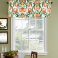 thumbnail image 3 of Summer Peach Curtain Valances for Windows, Kitchen Valance Window Treatments Panel 2 Pack, Pink Orange Fruits Botanical Green Rod Pocket Short Curtains for Bathroom Bedroom 42 x 18 Inch, 3 of 8