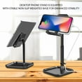 thumbnail image 5 of Adjustable Desktop Smartphone and Tablet Stand, Heavy Duty Adjustable Phone Stand with Mini Shelf, Non-Slip Rubberized Base Compatible to Smartphones, Tablets, iPads and Nintendo Switch – Black, 5 of 10