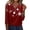 CL12-Red, variant on Lumtrix Womens Christmas Tops Short Sleeve V Neck Button Down Cute Santa Graphic Party Holiday Fall Fashion Vermilion XL