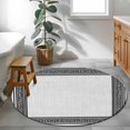 thumbnail image 4 of Round Rugs 3 Ft, Black Gray Retro Greek Key Non Slip Area Rugs for Kitchen Bedroom Entryway, Greece Ancient Rustic Geometric Washable Carpet Runner Rug Floor Mats for Bedroom Home Decor, 4 of 9