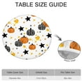 thumbnail image 6 of 44in Pumpkin Round Halloween Tablecloth with Elastic Edge, Fitted Table Cover for 36-44" Tables, Polyester Reusable Table Cloths Wipe Clean for Picnic, Dining, Outdoor Use and Party Decor, 6 of 7