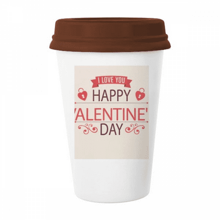 

Heart Lock Happy Valentine s Day Love Mug Coffee Drinking Glass Pottery Cerac Cup Lid