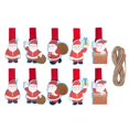 thumbnail image 4 of 10/20 piezas de pinzas de madera para Navidad, pinzas para la ropa con forma de árbol de Navidad, copos de nieve, alce y Papá Noel, pinzas para fotos para colgar en casa, escuela, manualidades de arte, 4 of 4