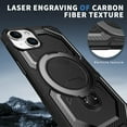 thumbnail image 2 of Heavy Duty Phone Case For iPhone 14,Built-in Rotatable Magnetic Ring Kickstand,Shockproof Dropproof Tough Rugged Anti-fall Protective Phone Case Cover For iPhone 14, Black, 2 of 6