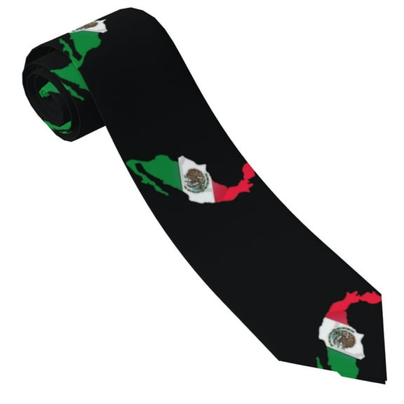 Men'S Mexico-Flag-Map Tie Fashion Causal Printed Necktie