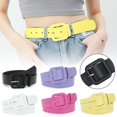 thumbnail image 3 of DLQT Yellow Square Buckle Belt For Women With Candy Color Decoration, Fashionable And Versatile Jeans Casual Pants Wide Belt, 3 of 7