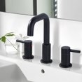 thumbnail image 2 of Wowow Widespread Double Handle High-Arc Bathroom Faucet with Pop-Up Drain in Matte Black, 2 of 7