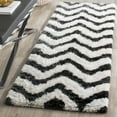 thumbnail image 3 of SAFAVIEH Barcelona Carmella Geometric Shag Area Rug, Graphite/Ivory, 9' x 12', 3 of 8