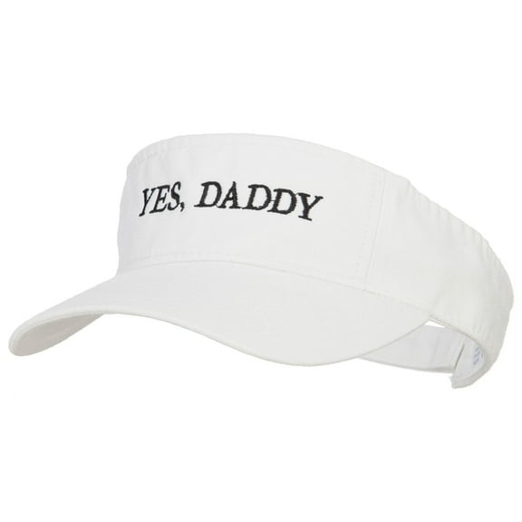 Daddy Embroidered Pro Style Cotton Washed Visor - White OSFM