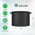 thumbnail image 2 of iPower 10 Pack 10 Gallon Grow Bags, Garden Planting Nonwoven Fabric Pots with Reinforced Handle, Heavy Duty and Aeration Planter Pot for Tomato, Fruits, Vegetables and Flowers, Black, 2 of 7