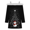 thumbnail image 5 of Fiudx Ofertas Del Día Top de Camiseta con Estampado Navideño de Doble Hombro Informal a La Moda para Mujer, 5 of 5