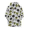 thumbnail image 4 of POLERO Zip Up Hoodie for Girls Kids Green Floral Print Oversized Long Sleeve Sweatshirt Jacket with Pockets Winter Warm Clother 11-13 Years, 4 of 7