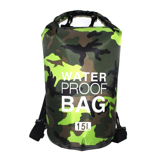 Advancent Bolsa de natación impermeable de 15/20L/30L, de saco seco, colores de camuflaje, pesca, canotaje, kayak, almacenamiento, bolsa de Deportes acuáticos camuflaje verde 23 x 57 cm Advancent OD1303-16B
