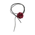 thumbnail image 4 of Flower Lace up Necklace Large Flower Choker Collar Necklaces Festival Bride Red 3, 4 of 8
