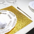 thumbnail image 6 of Balsa Circle 6 Pieces Gold 16" Rectangle Glitter Faux Leather Placemats Party Decor, 6 of 8