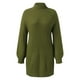 thumbnail image 4 of Vestidos de suéter Prolriy para mujer 2024, moda otoño invierno, manga larga, cuello alto, color sólido, vestido de suéter informal, vestido de suéter para mujer, vestido de suéter para mujer, verde, 4 of 5