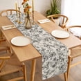 thumbnail image 3 of Vintage Grey Flower Table Runner - 60 Inch Long, Kitchen Dining Table Runner Dresser Scarves, Farmhouse Botanical Floral Retro Farmhouse Decor for Coffee Tables Wedding Party Banquet, 3 of 8