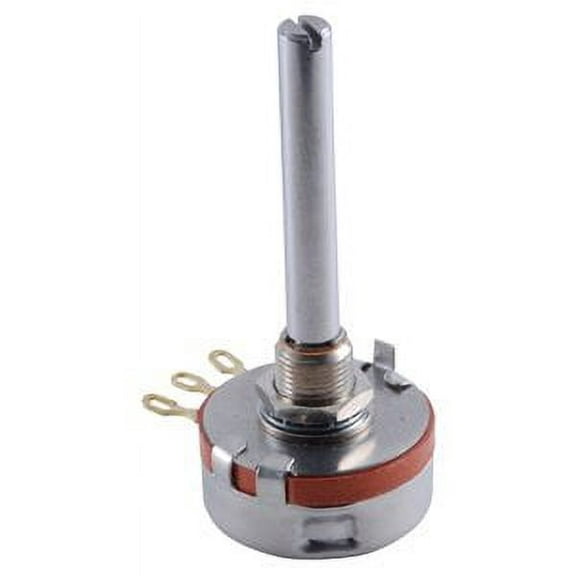 NTE Electronics 501-0032 Series KU Hot Molded Carbon Potentiometer, 1/4" Shaft Diameter, 2" Shaft Length, 10% Tolerance, 250 Ohm Resistance, 2W, 500V - 501-0032