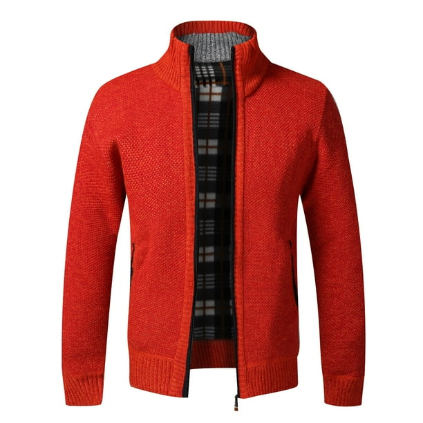 Cárdigan cálido de otoño e invierno para hombre, suéteres con cremallera de lana, chaquetas para hombre, abrigo de punto ajustado, cárdigan grueso, suéter, abrigo para hombre Tan Jianjun unisex