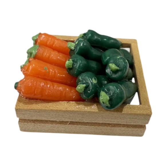 1:12 Mode de canasta de vegetales Modelo de vegetales Fingen jugar a las zanahorias de juguete y pimientos de la madera de de vegetales